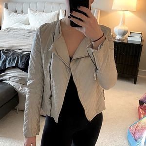 Beige Leather Jacket